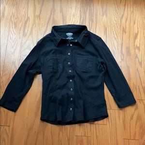 Express black 3/4 sleeve snap button down size M